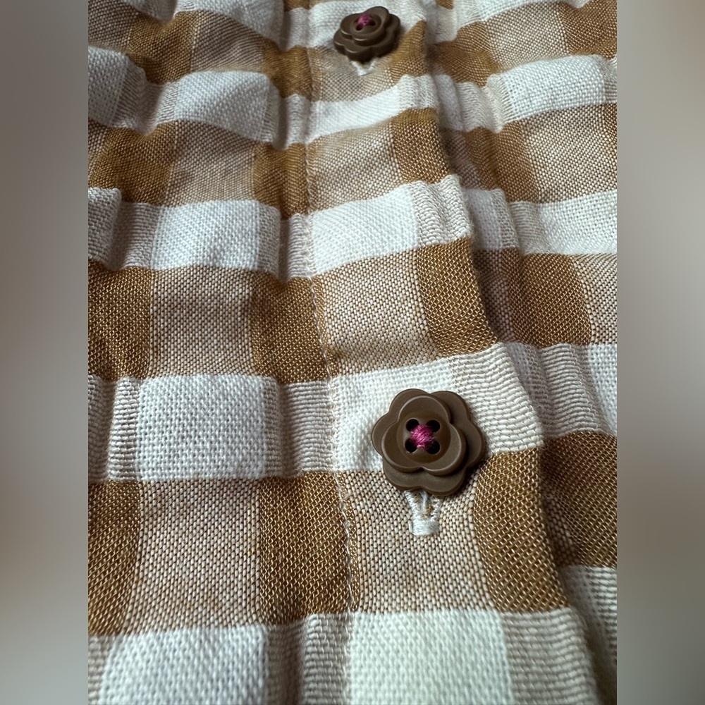 Matilda Jane Size 14 Gingham Smocked Top Cottagecore Lace Ruffle Blouse - Picture 8 of 8